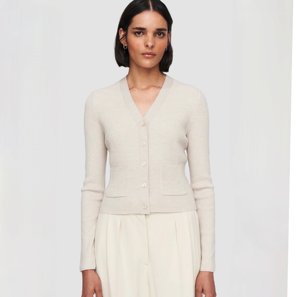 JOSEPH Fine Merino Rib Cardigan - Picture 2 of 9
